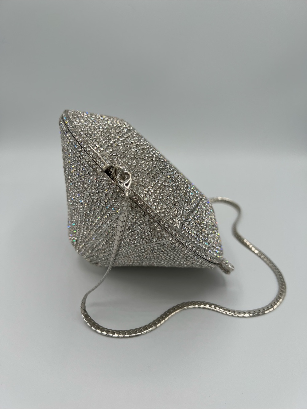 Silver Crystal Diamond Evening Bag